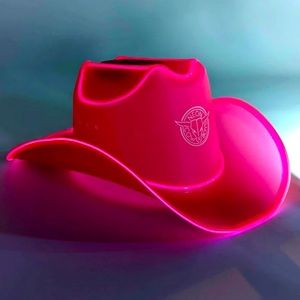 RARE | USB RECHARGEABLE ⭐️ Neon Cowboys - Light Up Hat (Hot Pink)
